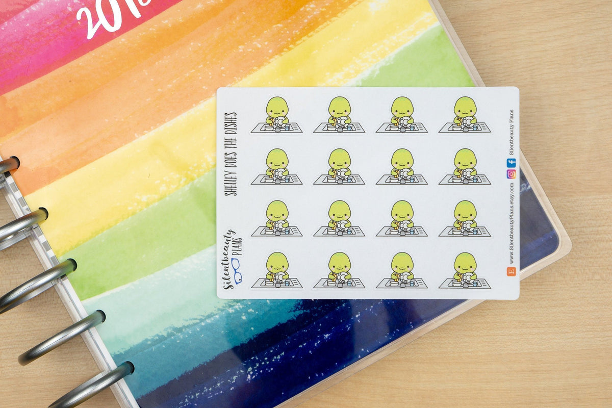 Shelley the Sea Turtle Does the Dishes  - Cute Turtle Stickers