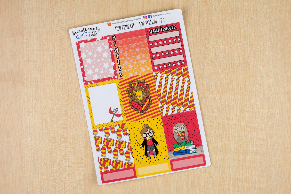 Lion Pride Sticker Kit - Standard Vertical, Vertical, Planner Stickers, UK