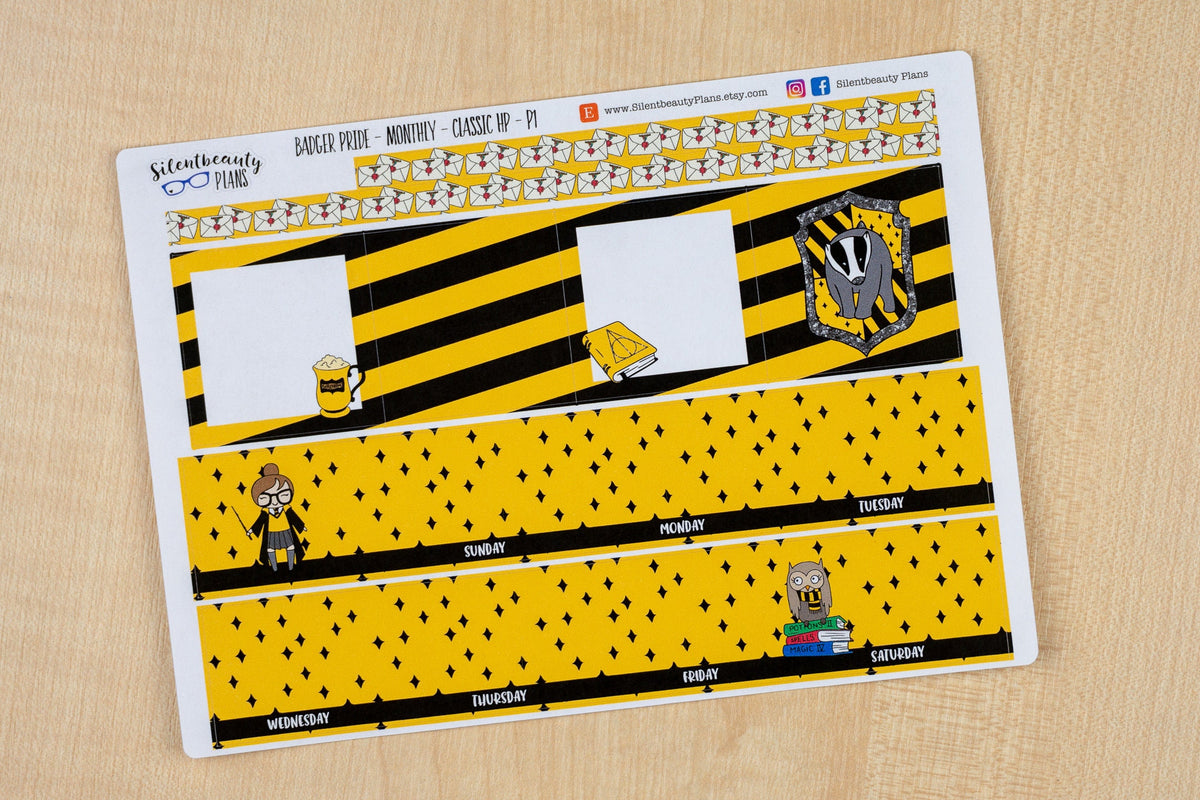 Badger Pride Monthly Sticker Kit | Pick your Month & Start Day