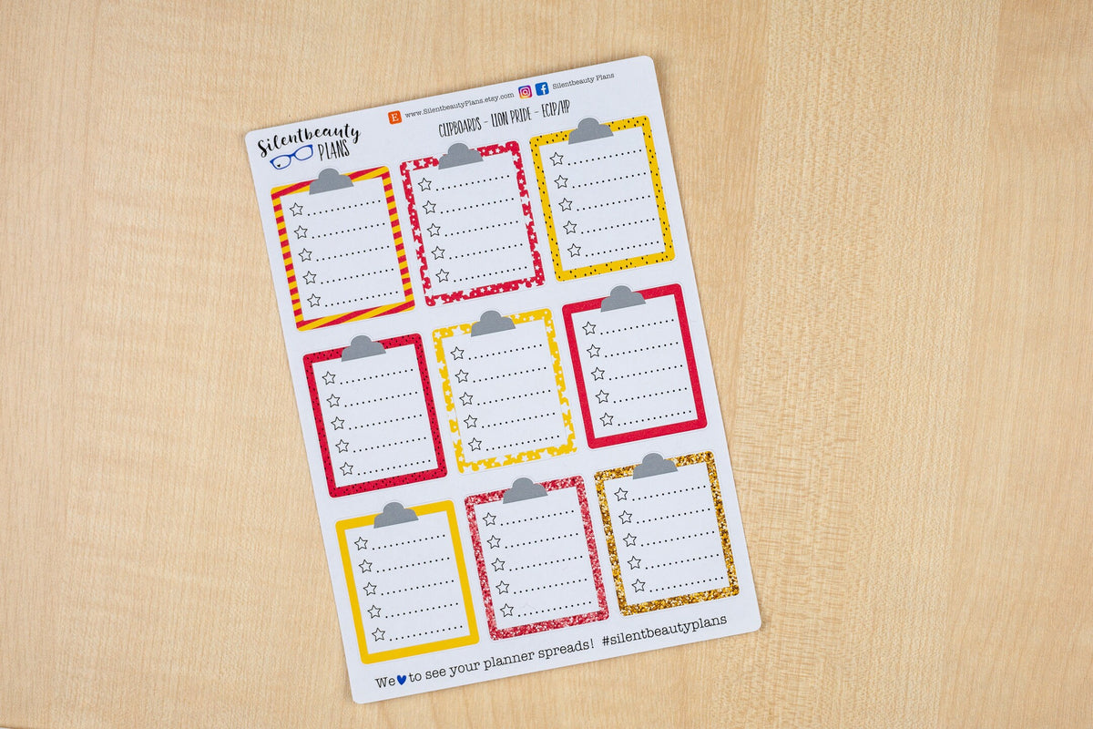 House Pride Clipboard Planner Stickers | 4 Options | Full Box Planner Stickers - UK Stickers for Planners