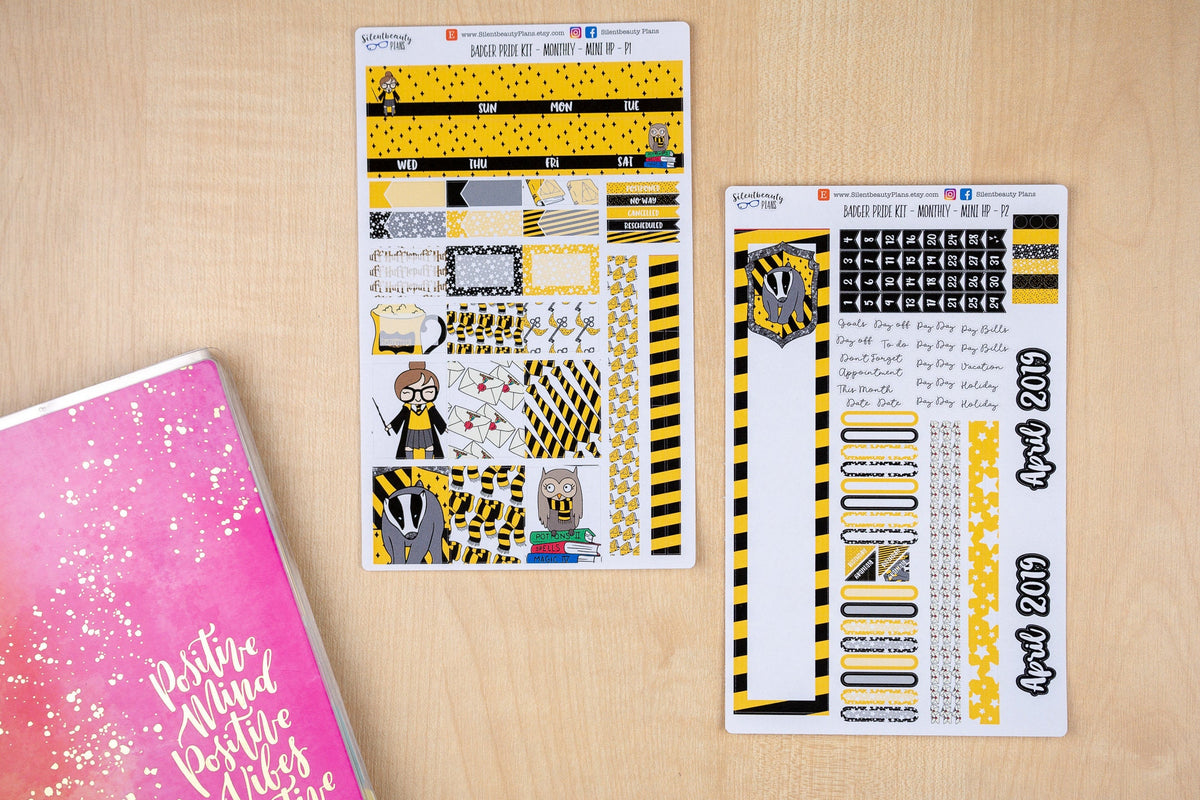 Badger Pride Monthly Kit - Mini Happy Planner | Choose your Month -  Planner Stickers, UK