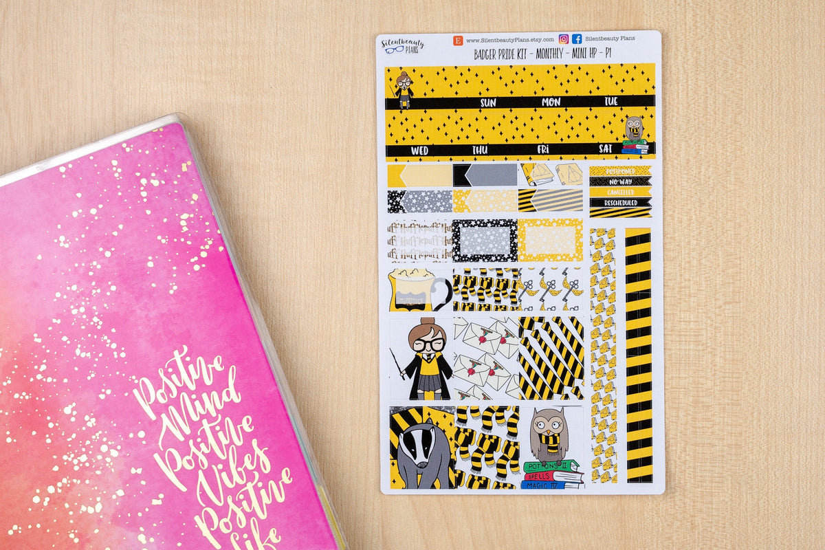 Badger Pride Monthly Kit - Mini Happy Planner | Choose your Month -  Planner Stickers, UK