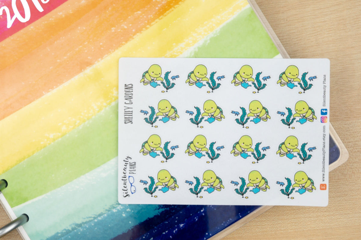 Shelley the Sea Turtle Gardens  - Cute Turtle Stickers