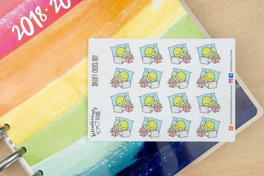 Shelley the Sea Turtle Chills Out - Cute Turtle Stickers