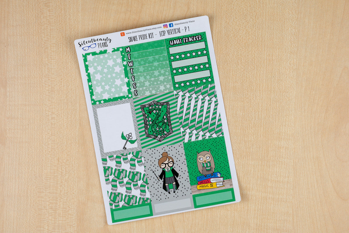 Snake Pride Weekly Sticker Kit - Standard Vertical, Vertical, Planner Stickers, UK