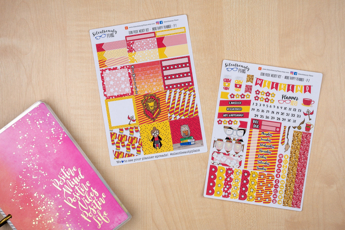 Lion Pride Weekly Kit - Mini Happy Planner, Planner Stickers, UK