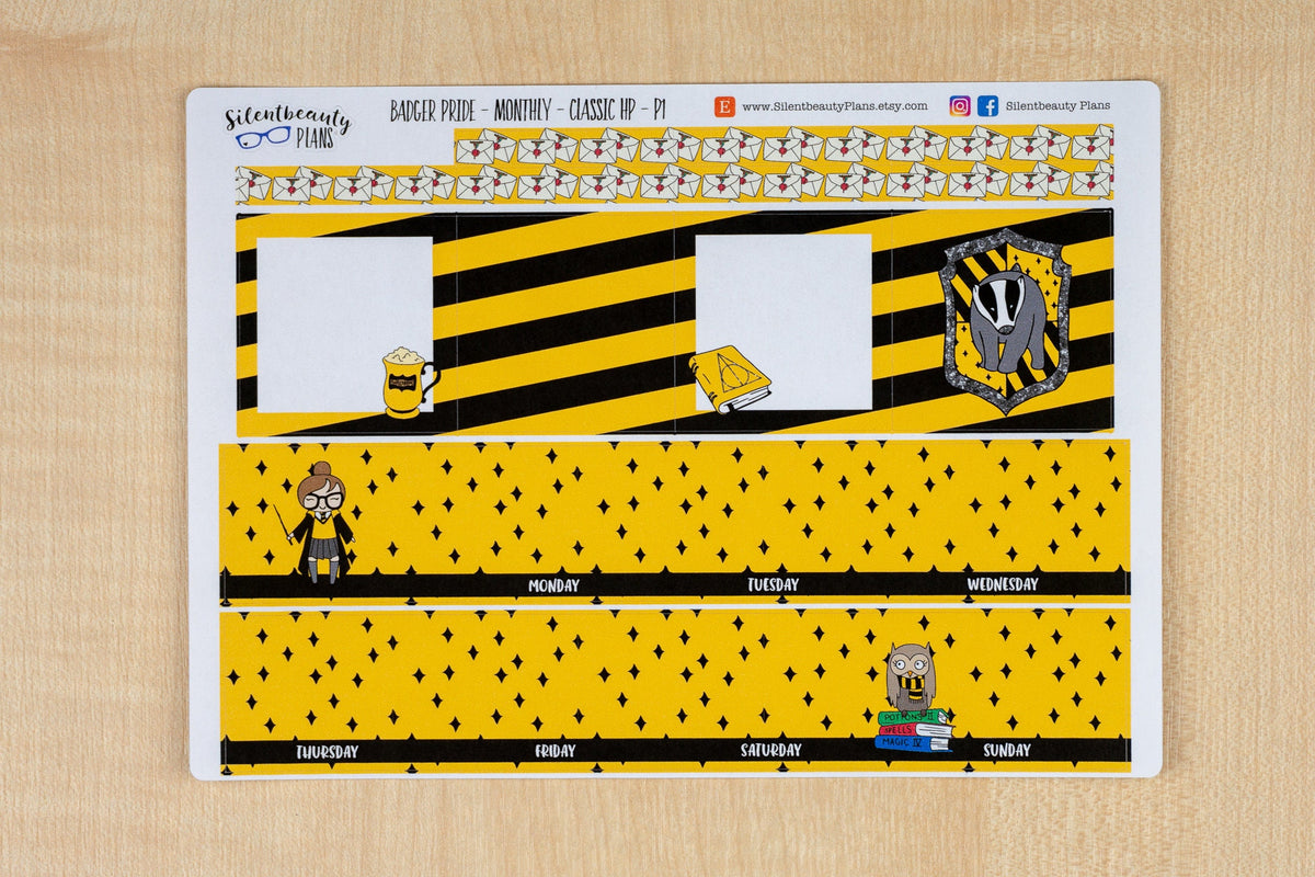 Badger Pride Monthly Sticker Kit | Pick your Month & Start Day