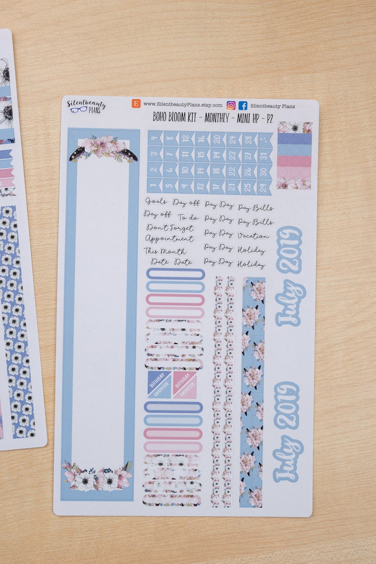 Blush Bloom Monthly Kit - Mini Happy Planner | Choose your Month -  Planner Stickers, UK