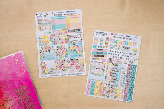 Whisper Weekly Kit - Mini Happy Planner, Planner Stickers, UK