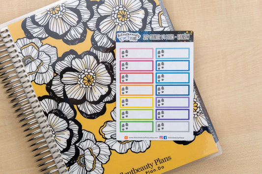 Colourful Step Count Stickers - Walking  - Hiking - Quarter Boxes