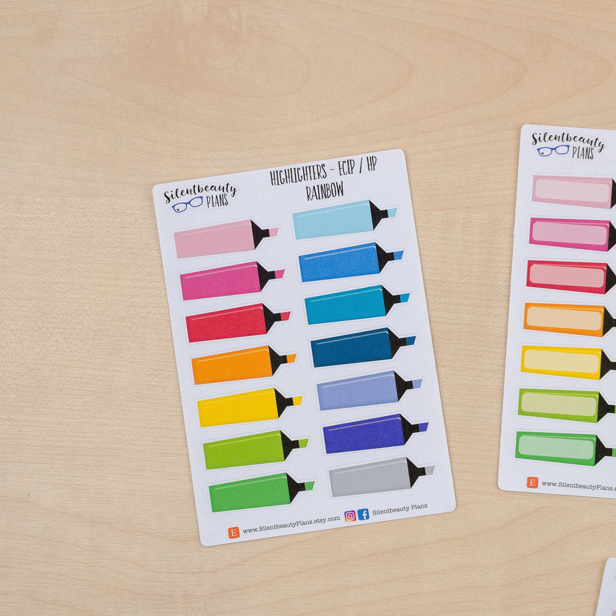 Highlighter Stickers - 4 Options - Planner Stickers, UK