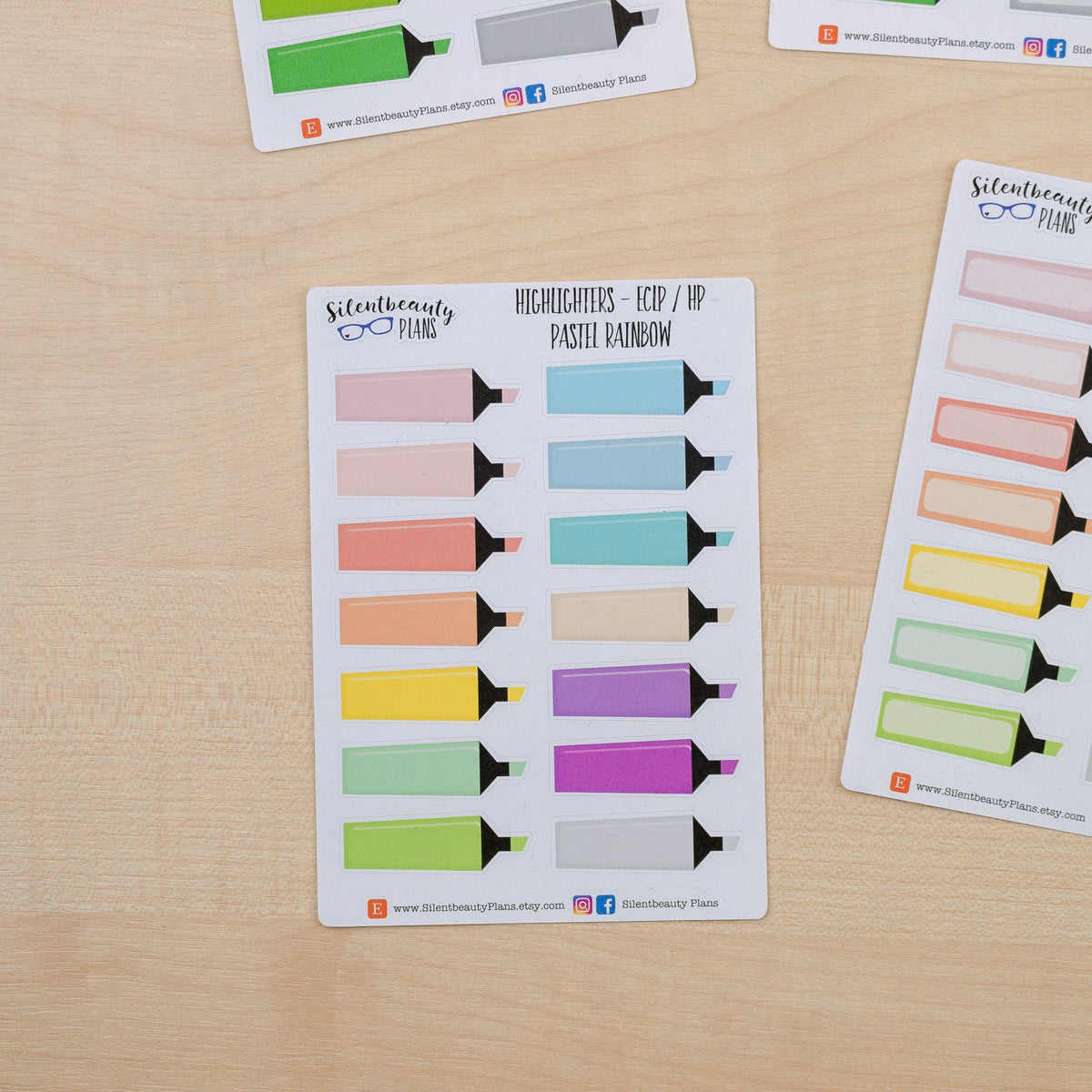 Highlighter Stickers - 4 Options - Planner Stickers, UK