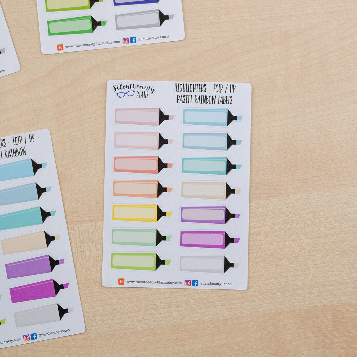 Highlighter Stickers - 4 Options - Planner Stickers, UK