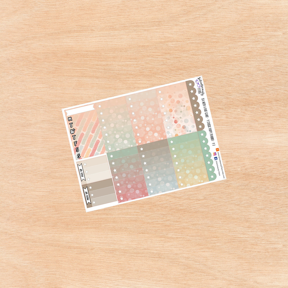 Tea with a Half-Giant Sticker Kit - Vertical Classic Happy Planner, Vertical, Planner Stickers, UK