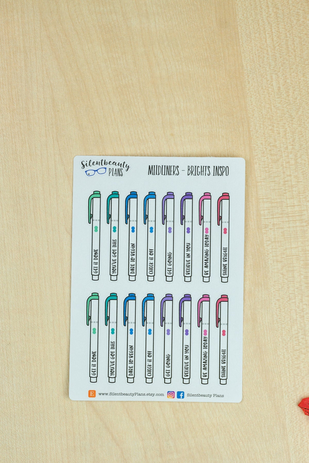 Inspirational Phrases Mildliner Stickers | 6  Options