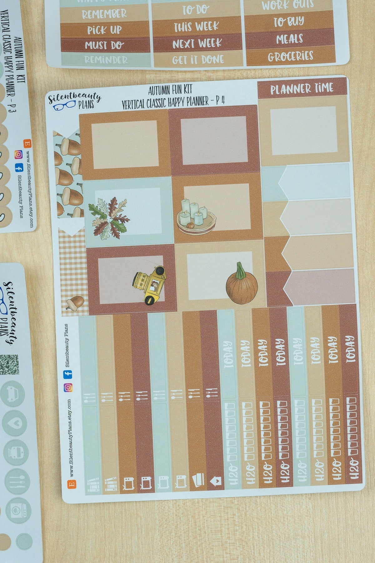 Autumn Fun Weekly Sticker Kit - Classic Happy Planner, Vertical, Planner Stickers, UK
