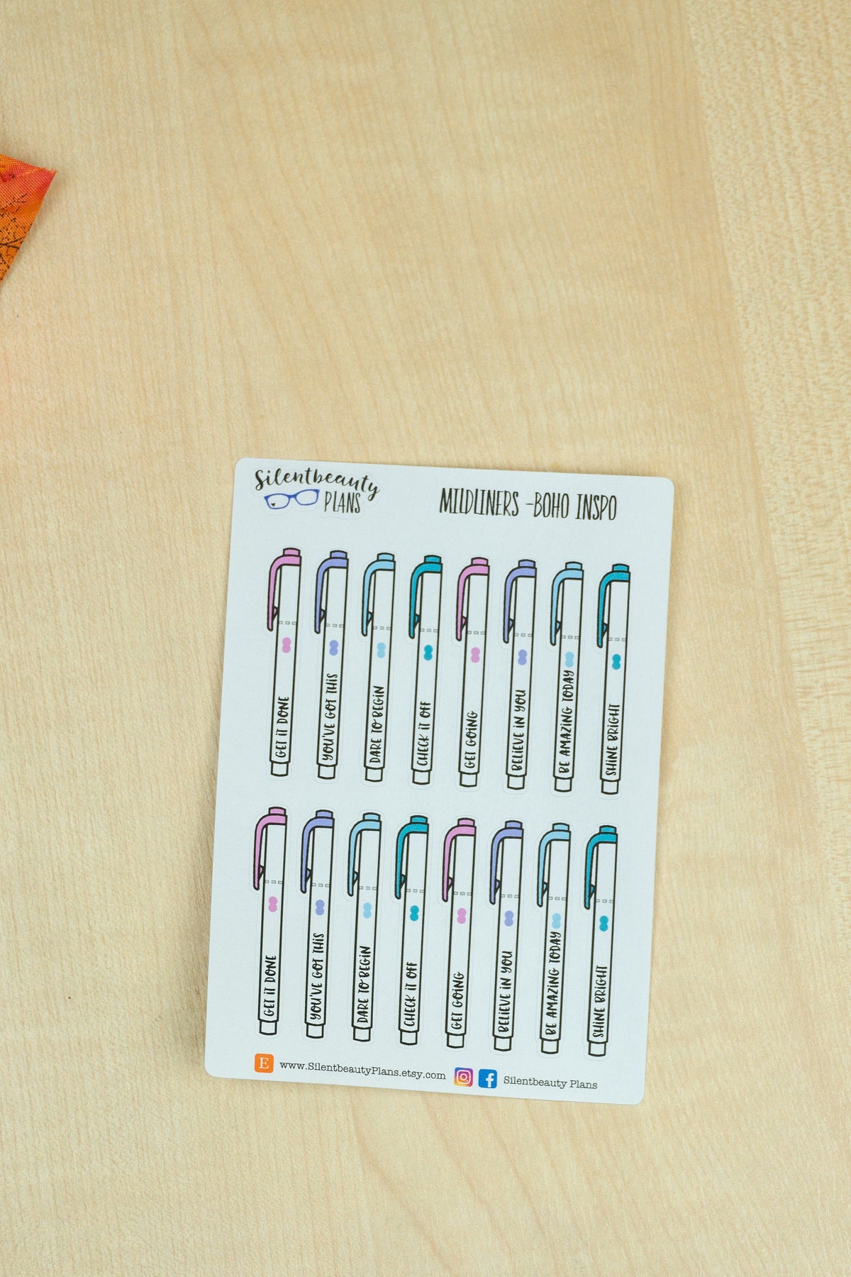 Inspirational Phrases Mildliner Stickers | 6  Options