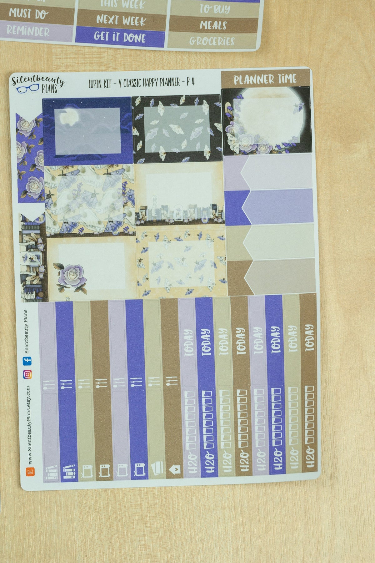 Lupin Sticker Kit - Vertical Classic Happy Planner, Vertical, Planner Stickers, UK