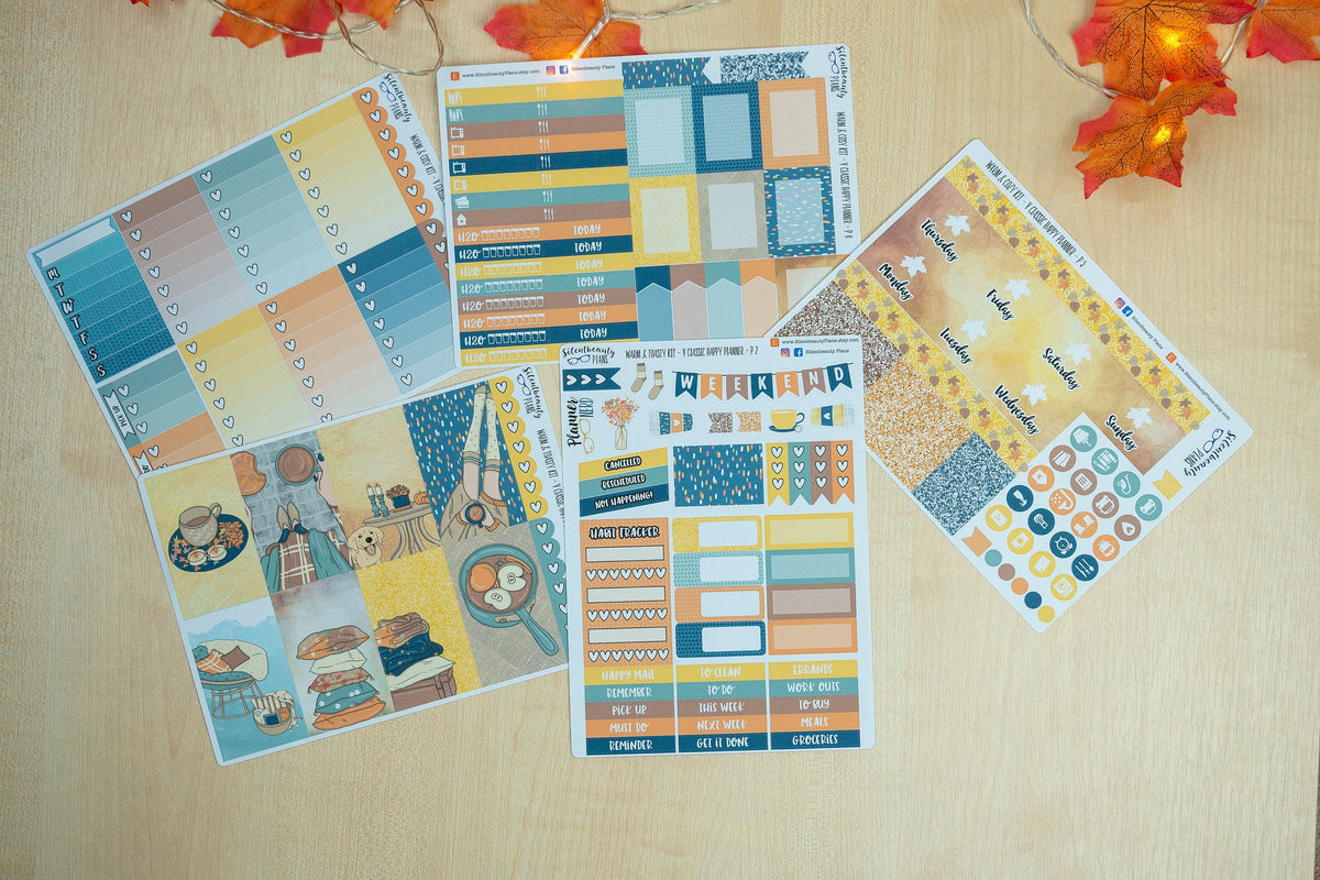 Warm & Toasty - Classic Happy Planner, Vertical, Planner Stickers, UK