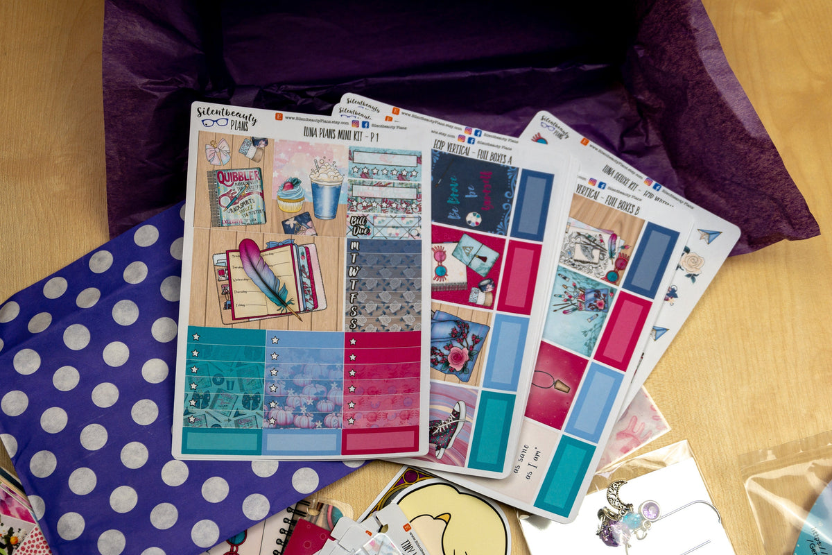 Luna Loves Planner Box | Silentbeauty Plans | Weekly Sticker Kits, Micro HP Goodies, & More
