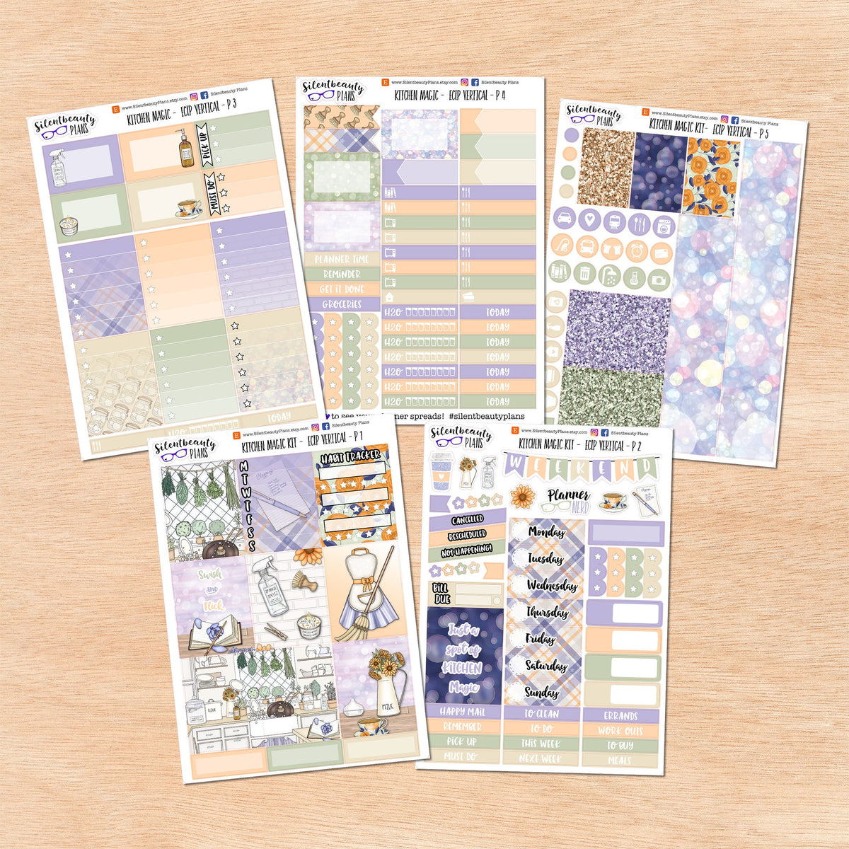 Kitchen Magic Standard Vertical Weekly Sticker Kit