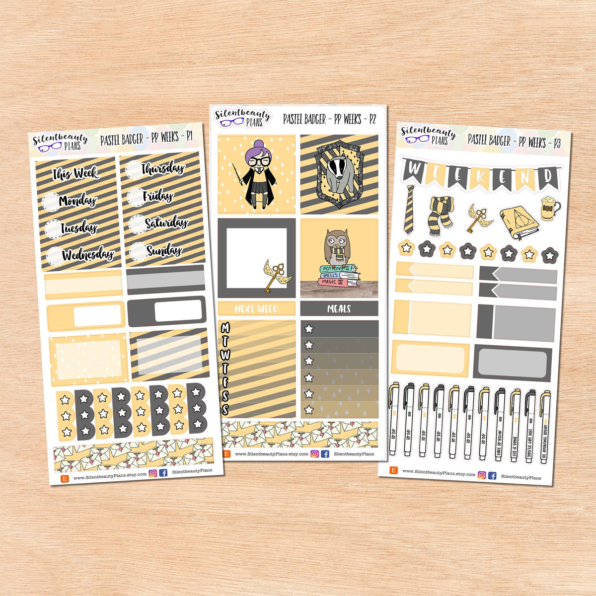 Pastel Badger Pride Weekly Sticker Kits