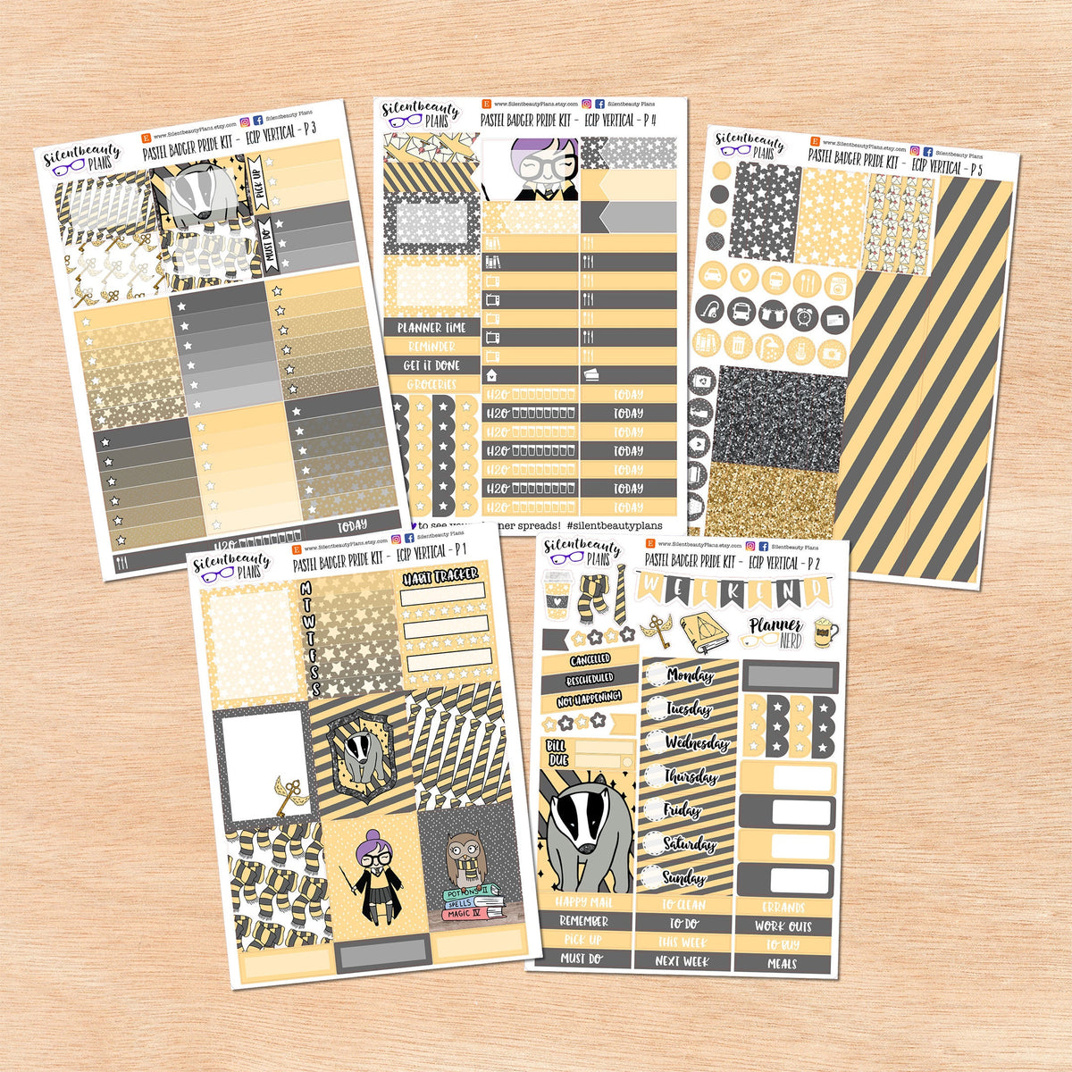 Pastel Badger Pride Weekly Sticker Kits