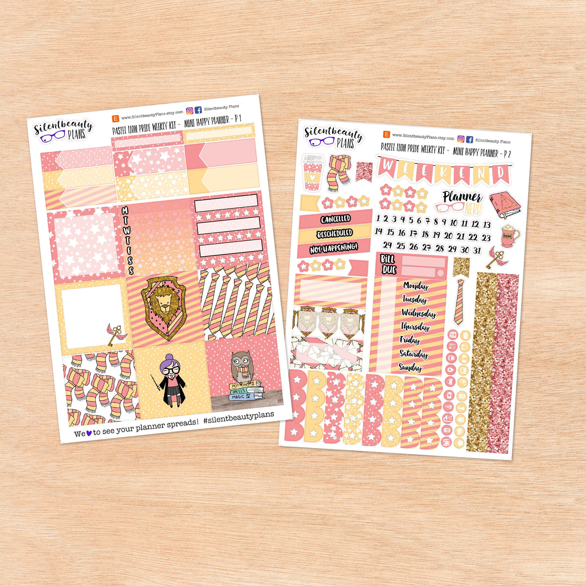 Pastel Lion Pride Weekly Sticker Kits