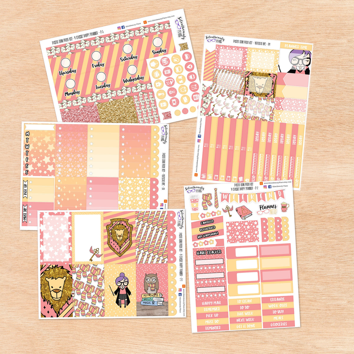 Pastel Lion Pride Weekly Sticker Kits