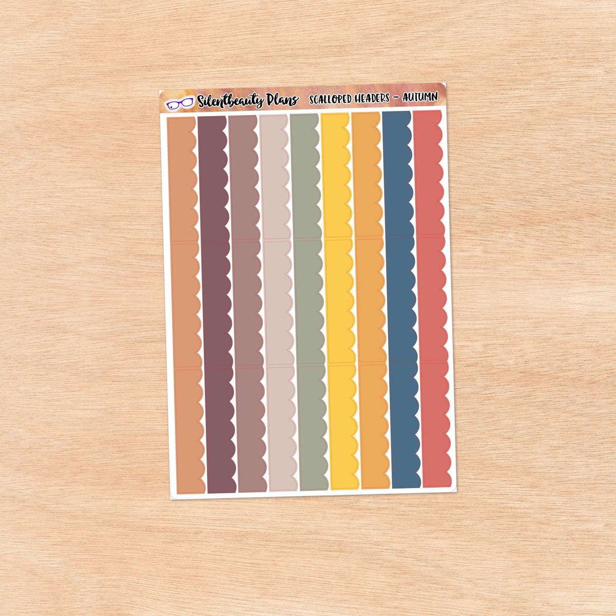 Scalloped Headers | 6 Colour Palettes