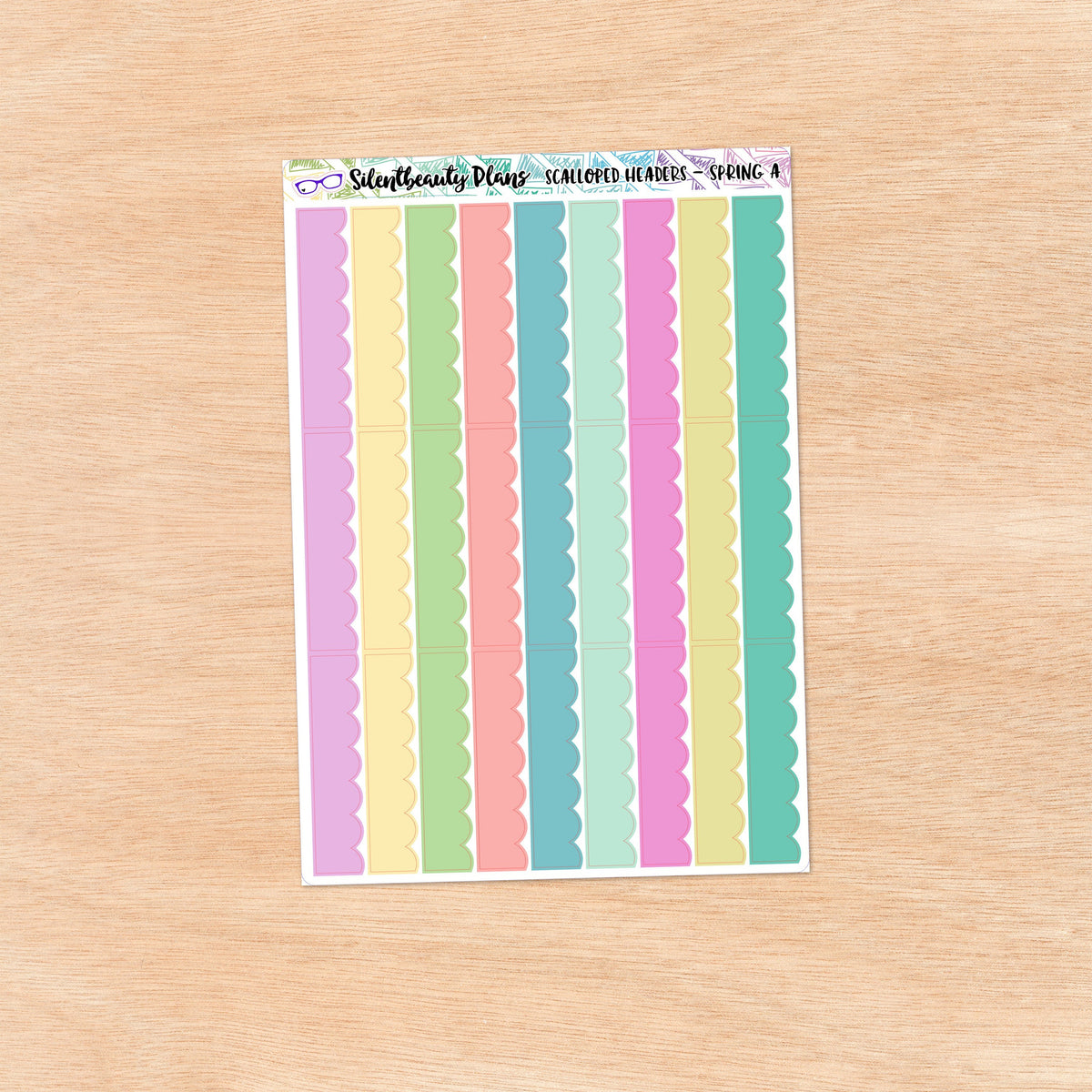 Scalloped Headers | 6 Colour Palettes