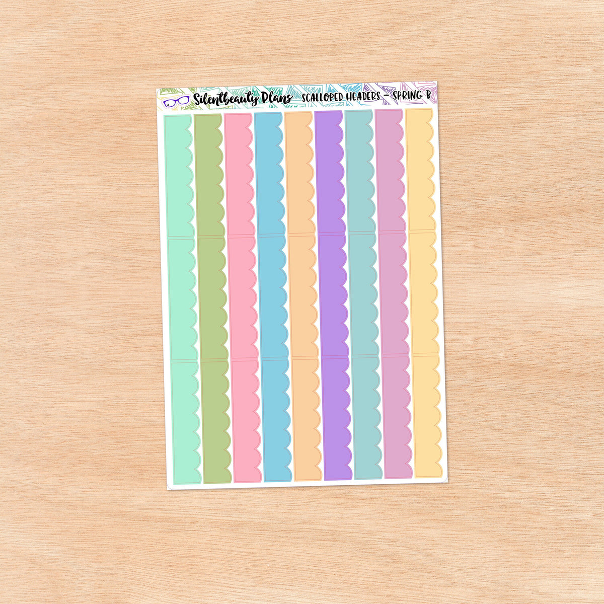 Scalloped Headers | 6 Colour Palettes
