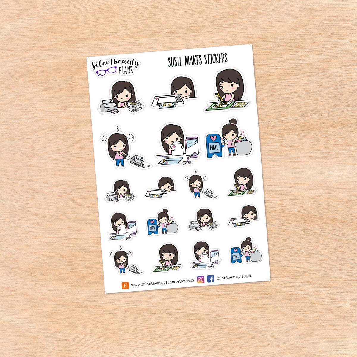 Suzie makes Stickers - Cute Girl Stickers