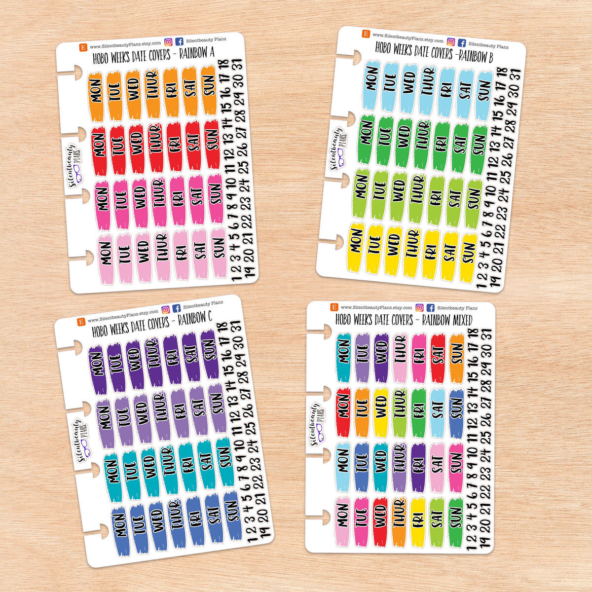 Hobo Weeks Rainbow Date Covers | 4 Options
