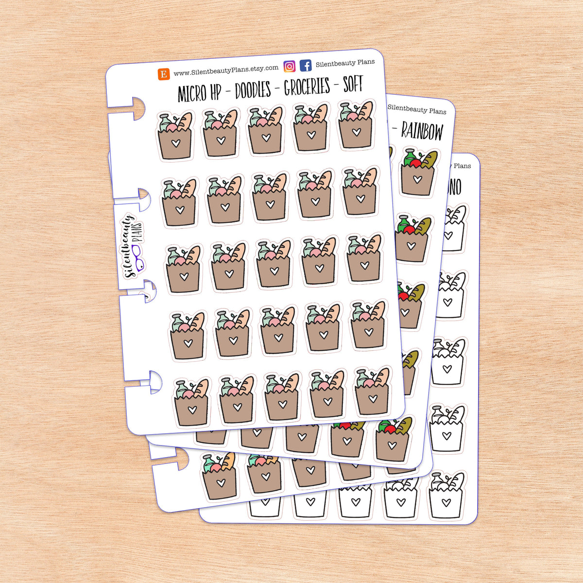 Doodle Grocery Bag | 4 Colour Options | Micro Disc