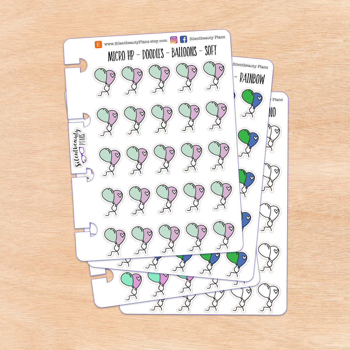 Doodle Balloons | 4 Colour Options | Micro Disc