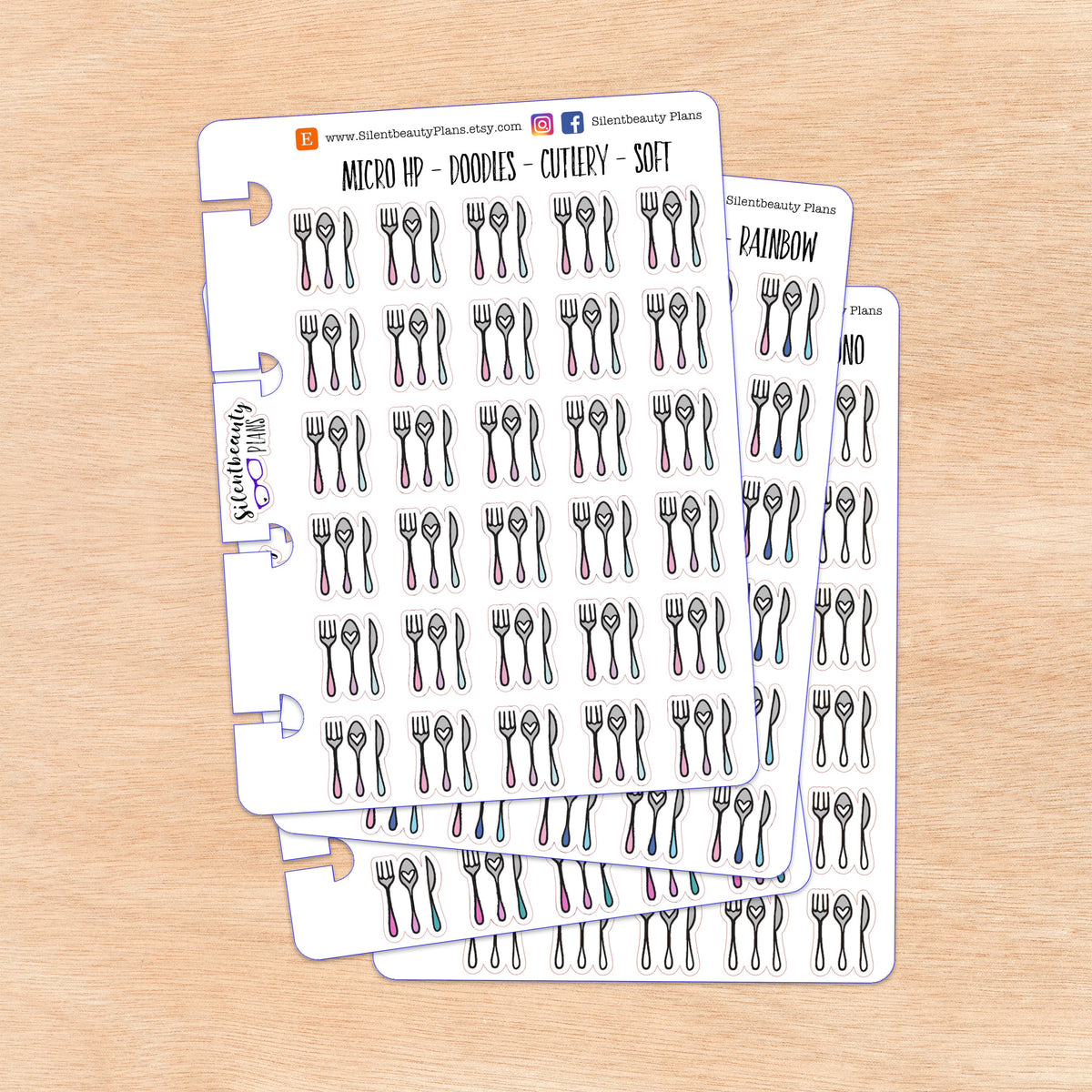 Doodle Cutlery - Silverware | 4 Colour Options | Micro Disc