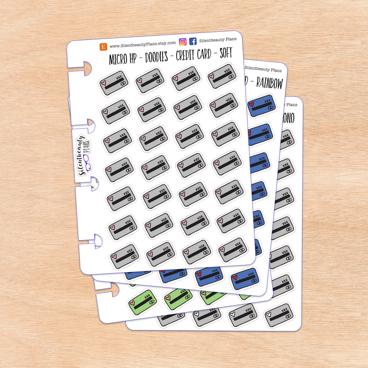 Doodle Credit Card - Bank Card | 4 Colour Options | Micro Disc
