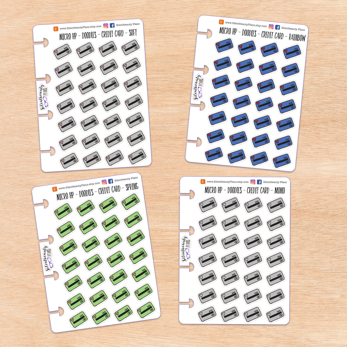 Doodle Credit Card - Bank Card | 4 Colour Options | Micro Disc