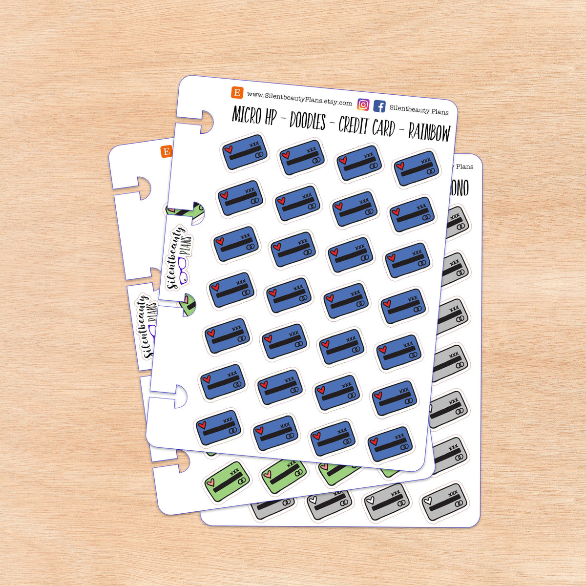 Doodle Credit Card - Bank Card | 4 Colour Options | Micro Disc