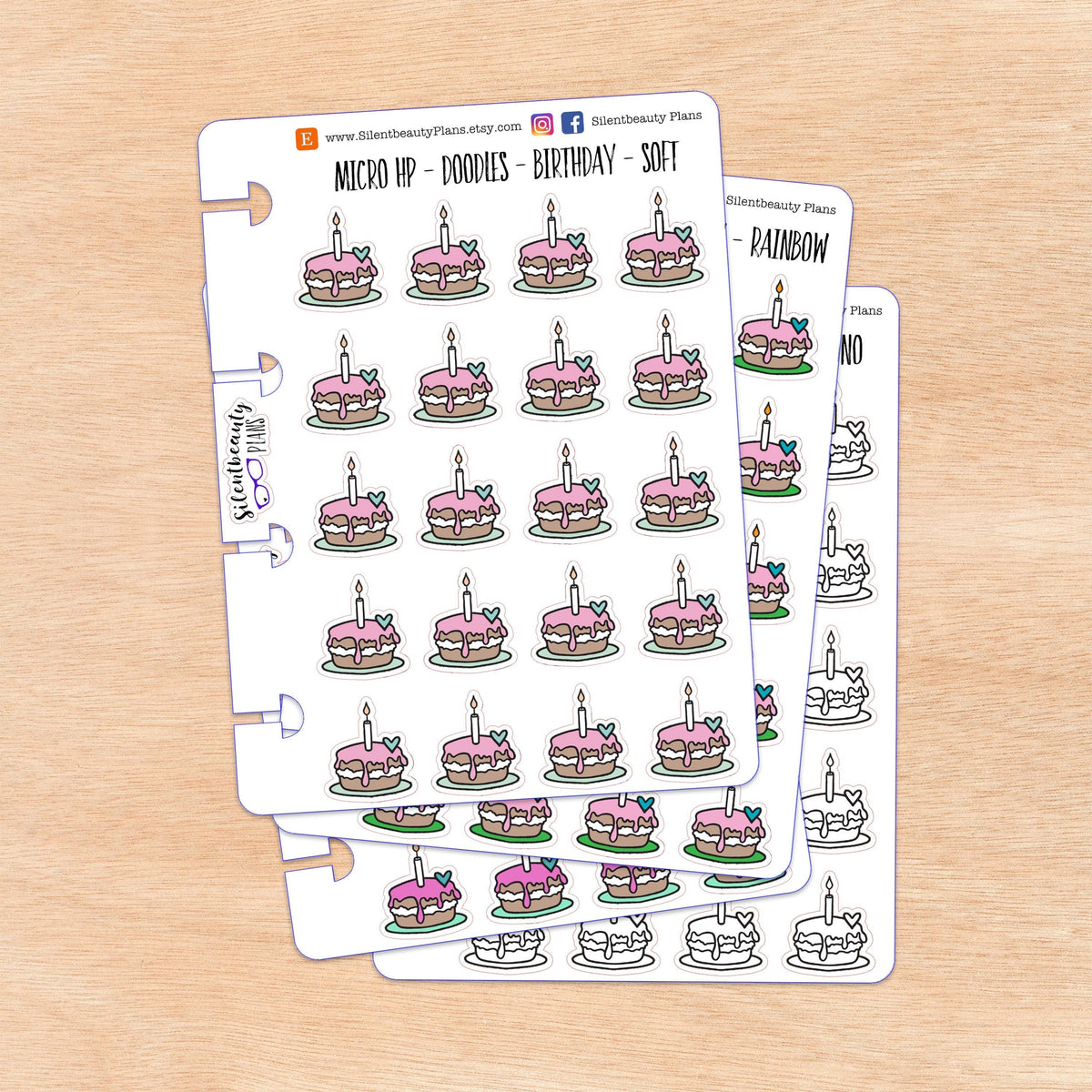 Doodle Birthday Cake | 4 Colour Options | Micro Disc