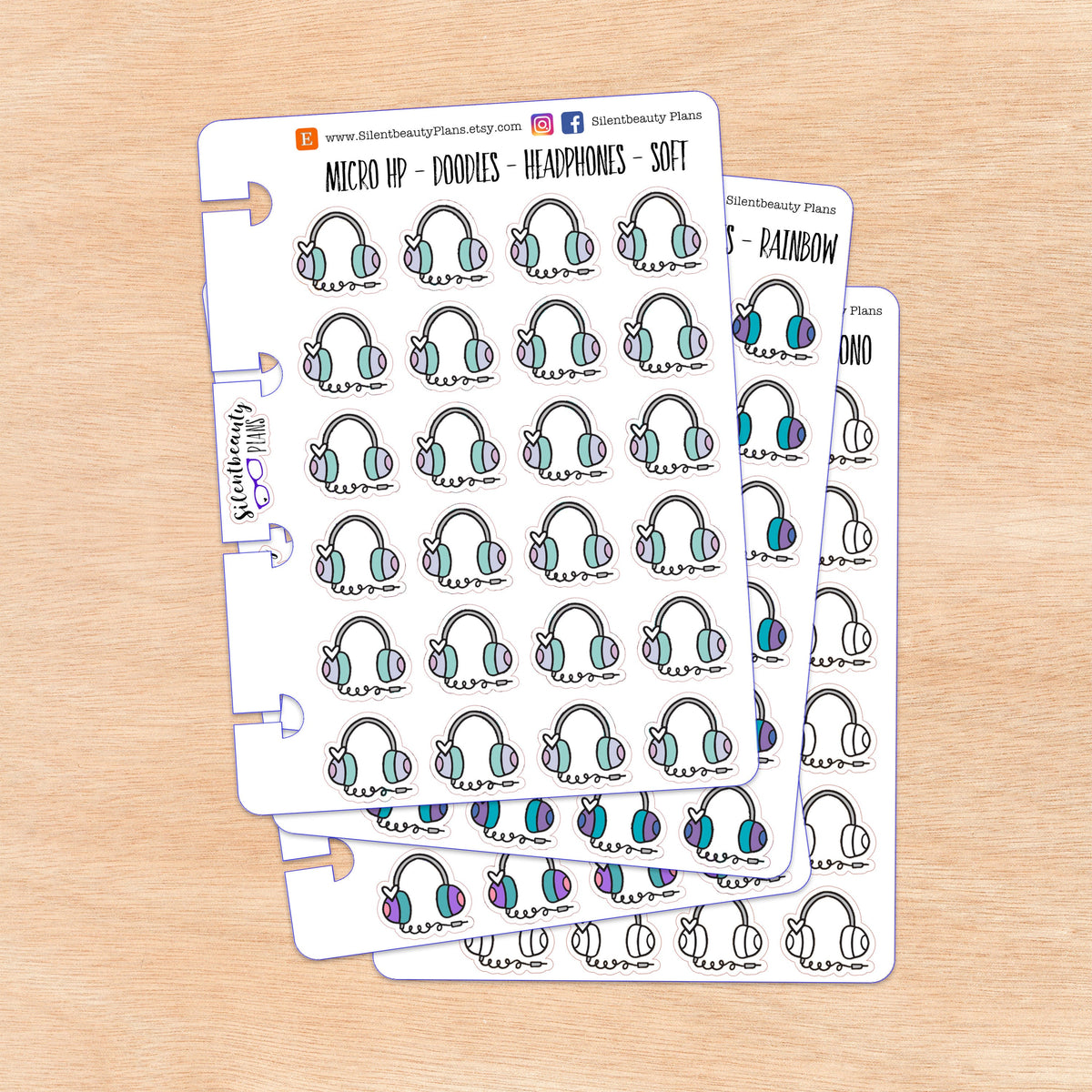 Doodle Headphones | 4 Colour Options | Micro Disc