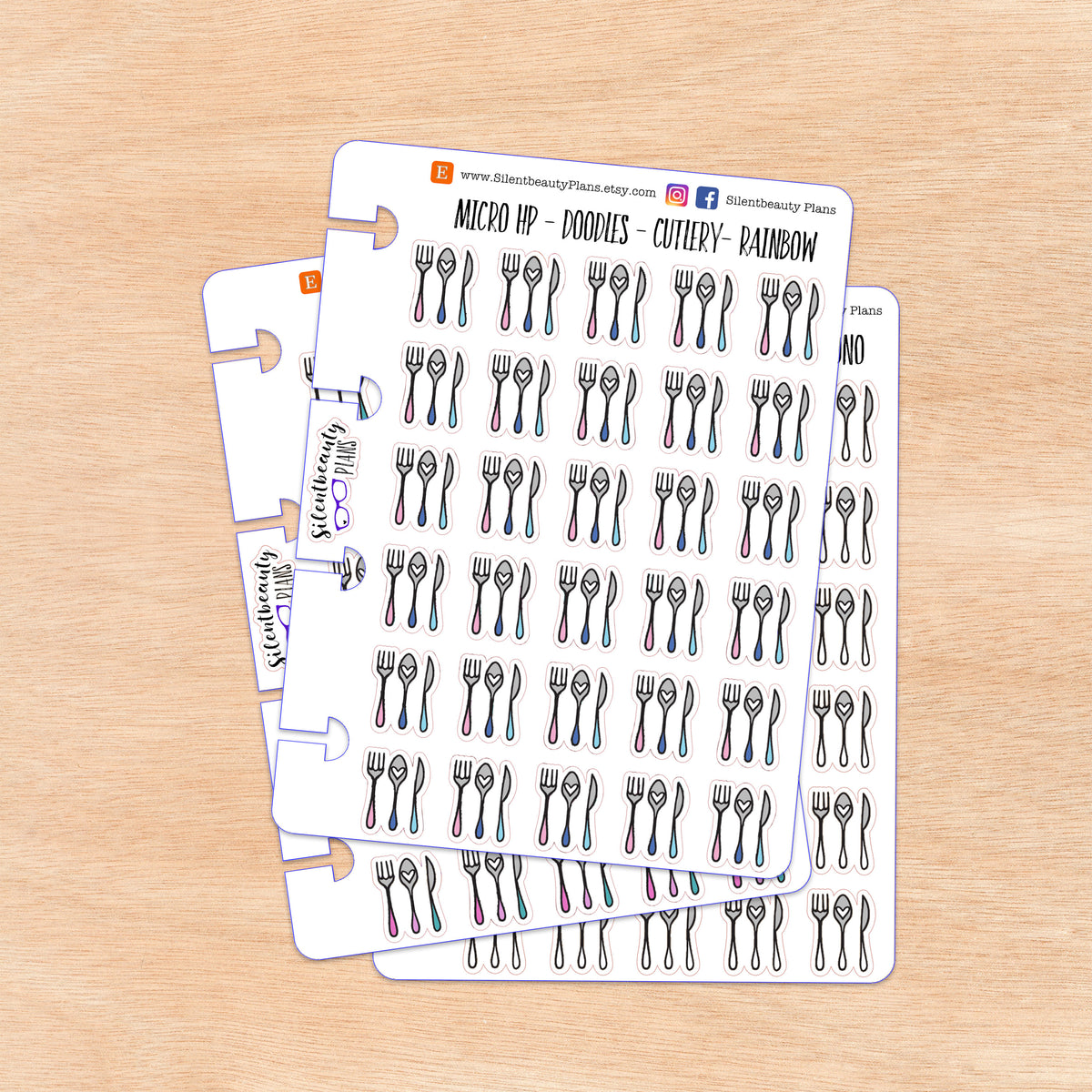 Doodle Cutlery - Silverware | 4 Colour Options | Micro Disc