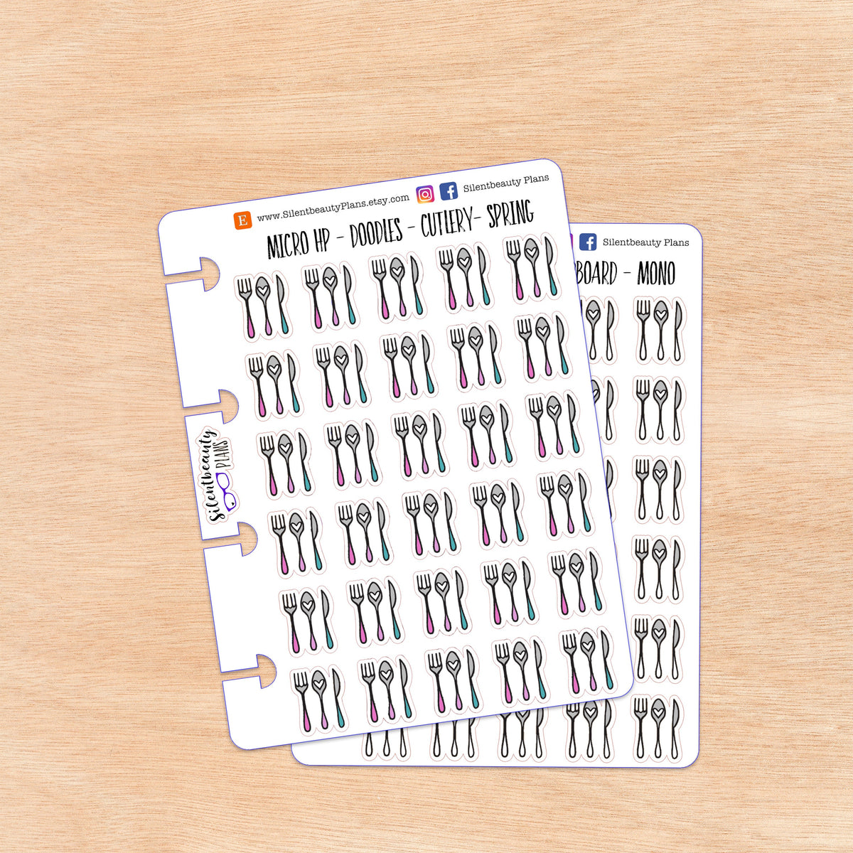 Doodle Cutlery - Silverware | 4 Colour Options | Micro Disc