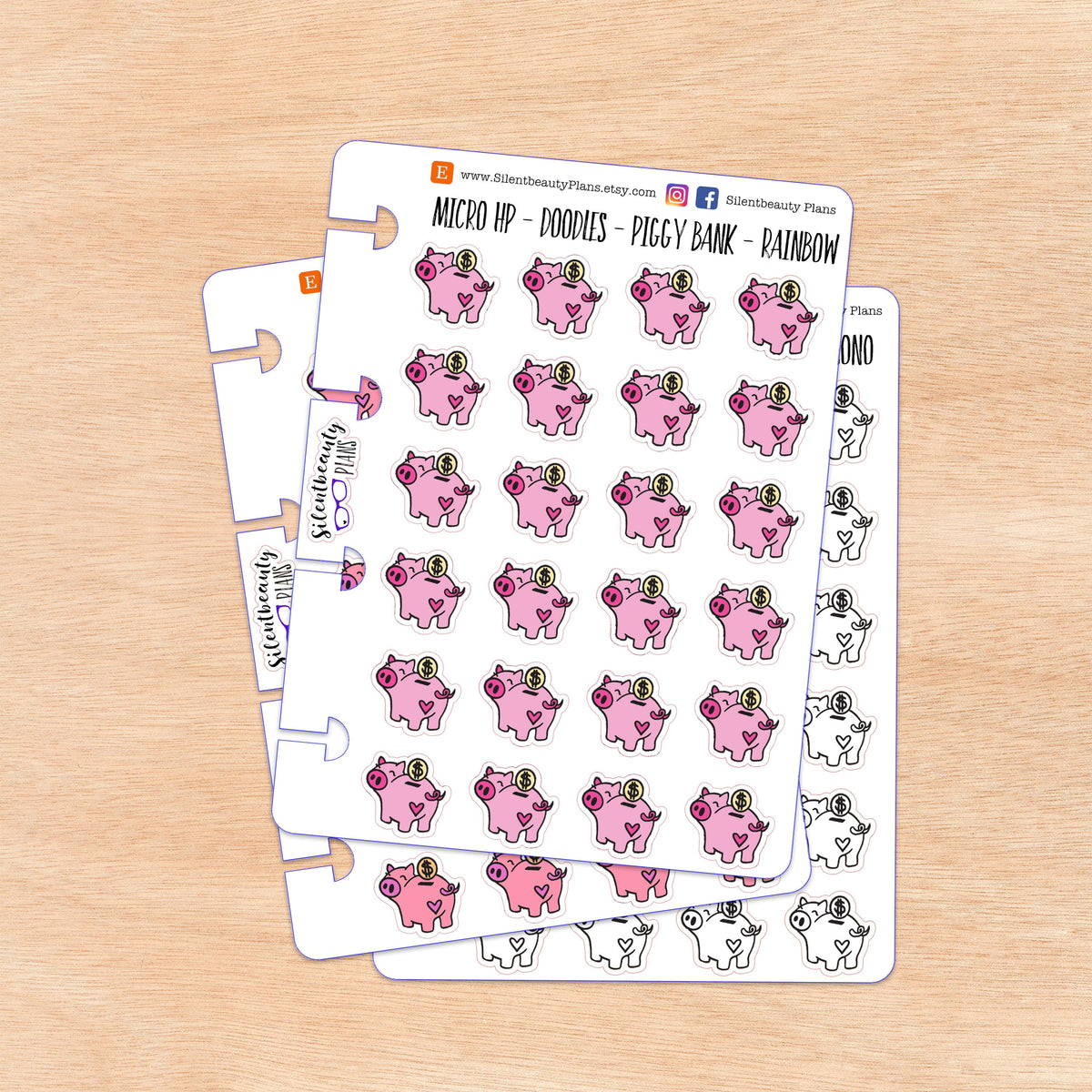 Doodle Piggy Bank | 4 Colour Options | Micro Disc