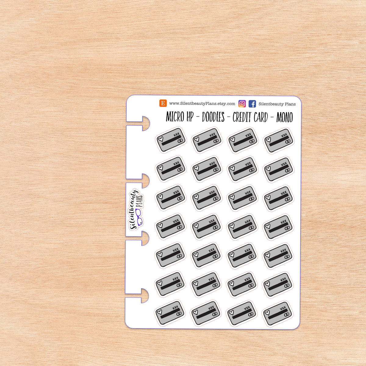 Doodle Credit Card - Bank Card | 4 Colour Options | Micro Disc