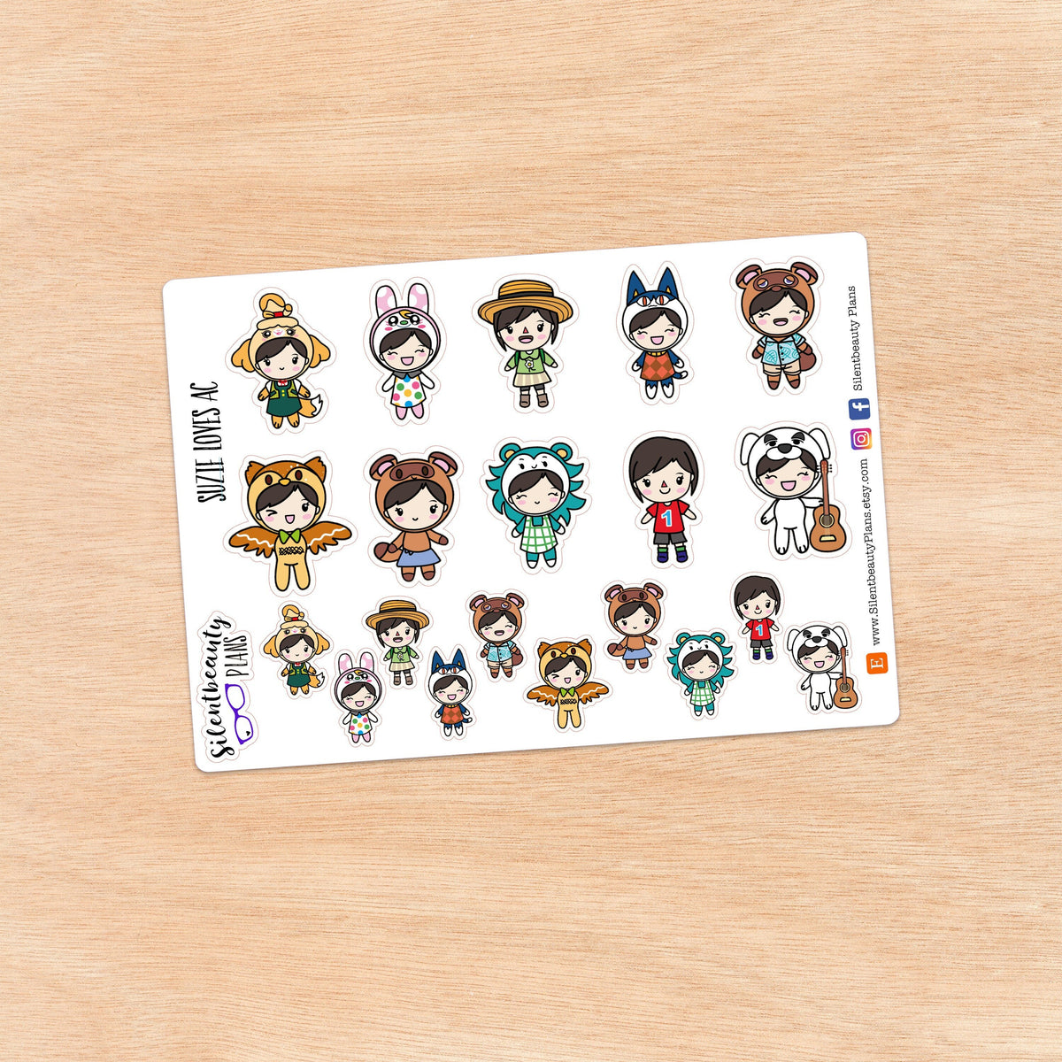 Suzie loves AC - Cute Girl Stickers