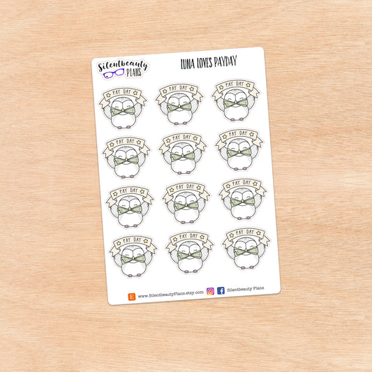 Luna loves PayDay- Cute Owl Stickers