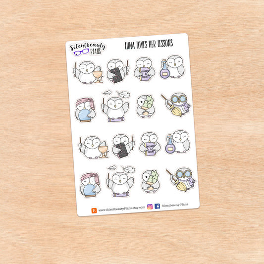Luna loves her Lessons - Cute Owl Stickers