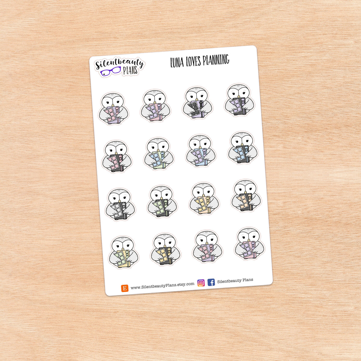 Luna loves Planning - Cute Owl Stickers